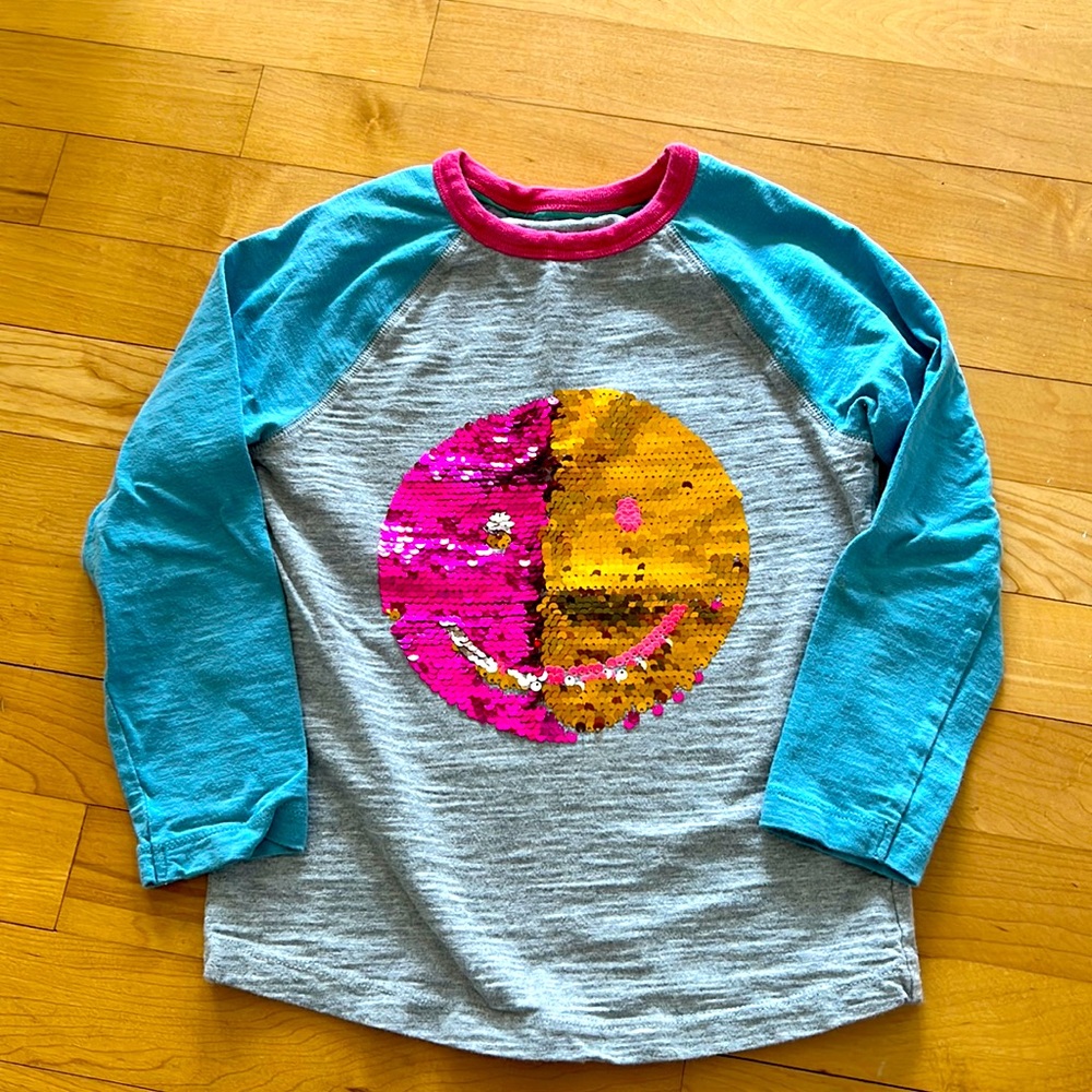 Boden Flip Sequin Raglan Shirt